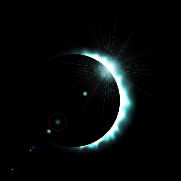 Vector sun eclipse background total eclipse