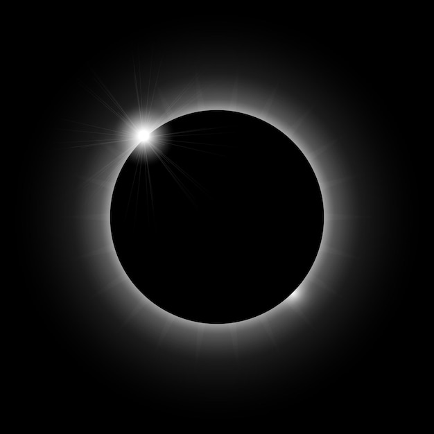 Vector sun eclipse background total eclipse