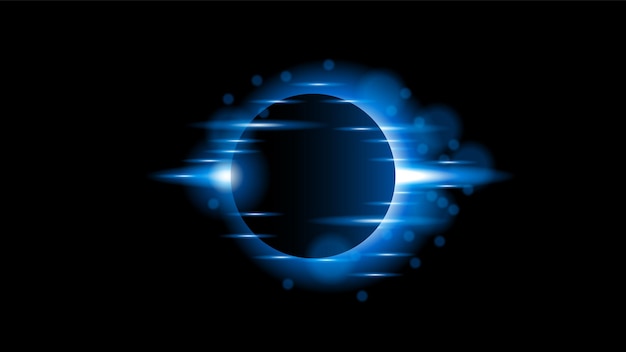 Vector sun eclipse fire dark background vector moon design style space science glow light