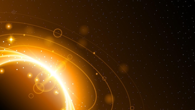 Sun Eclipse Fire Dark Background Vector Moon Design Style Space Science Glow Light