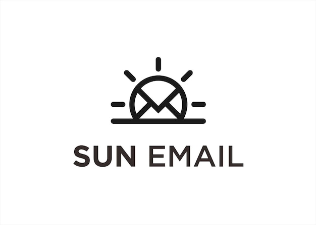 Sole email logo design illustrazione vettoriale