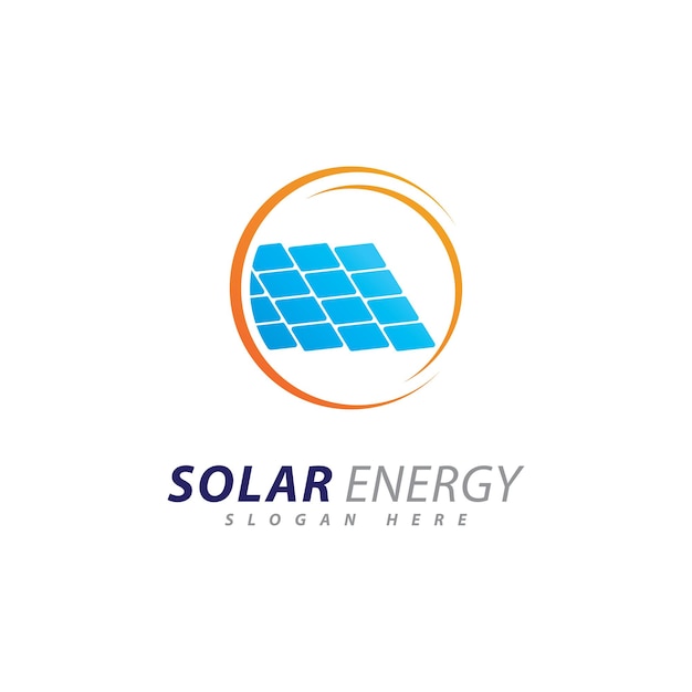 Sun energy logo design template Creative Solar panel energy electric electricity logo