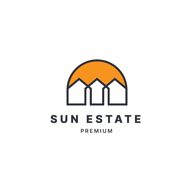 Шаблон дизайна логотипа sun estate