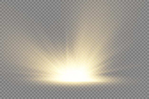 Sun explosion yellow glow lights sun rays flare special effect magic sparkles golden star