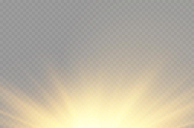 태양 폭발 황색 광선 조명 태양 광선 플레어 특수 효과 마법 반짝임 황금 별