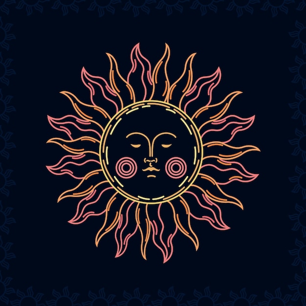 Sun face esoteric style