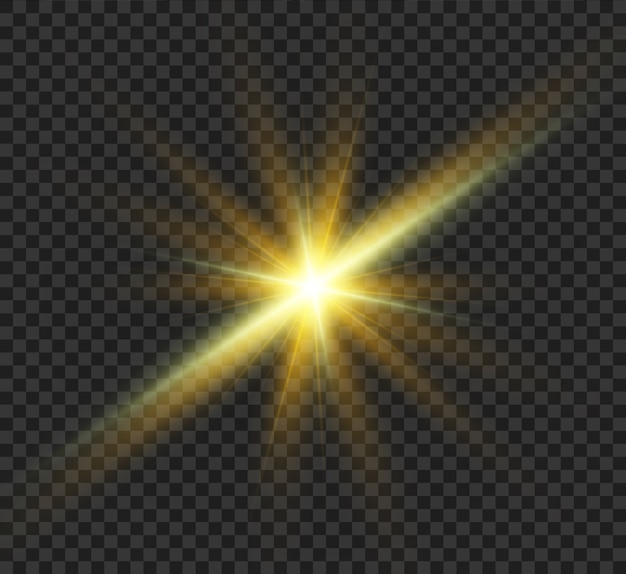 Vector sun flare.beautiful bright magic rising star with bright rays. shimmering light  graphics.