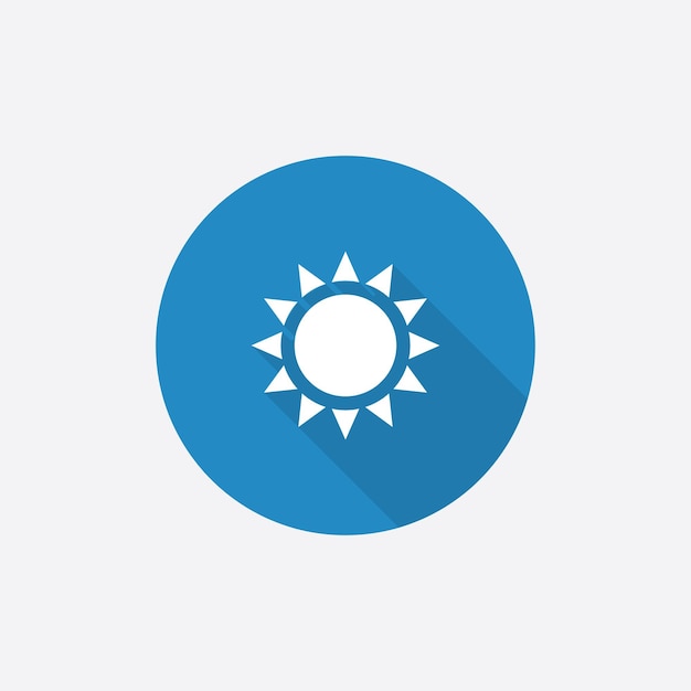 Sun Flat Blue Simple Icon with long shadowxA