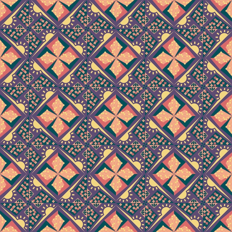 Sun Floral Seamless Pattern Background Garden Nature Plant Art