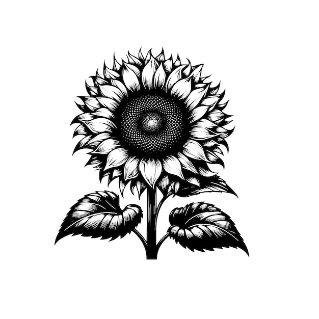 太陽の花のベクトルシルエットイラスト
