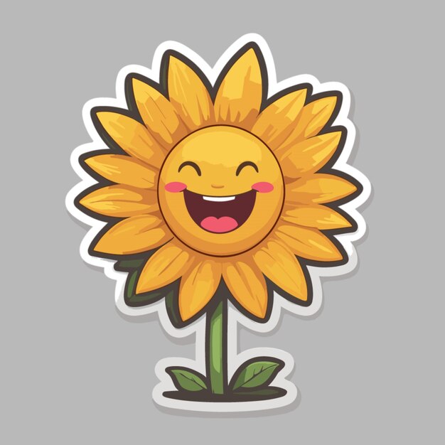 Vector sun flower cartoon vector