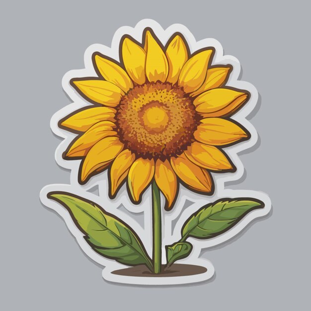 Vector sun flower cartoon vector