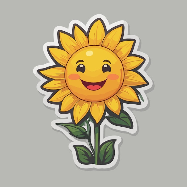 Vettore vettore di cartoni animati di fiori di sole