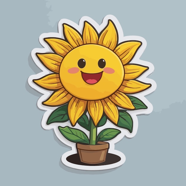 Sun flower cartoon vector