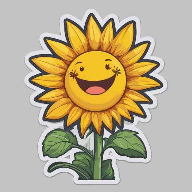 Sun flower cartoon vector