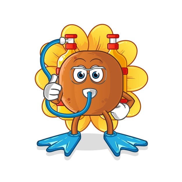 Sun flower divers mascot