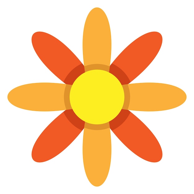 Sun flower flat vector