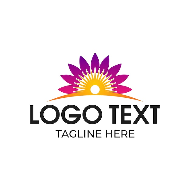 Sun and flower logo design