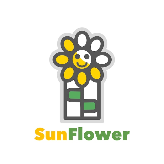 Sun flower logo simple design