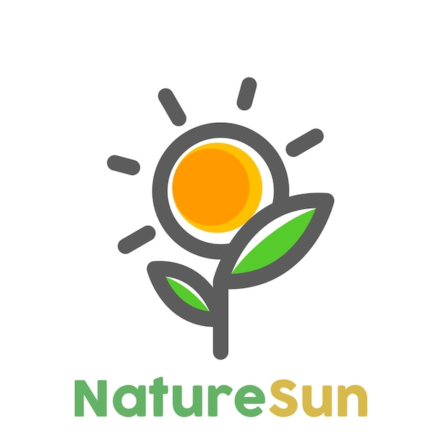 Sun flower nature sun logo