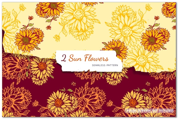 Sun Flowers Seamless Pattern