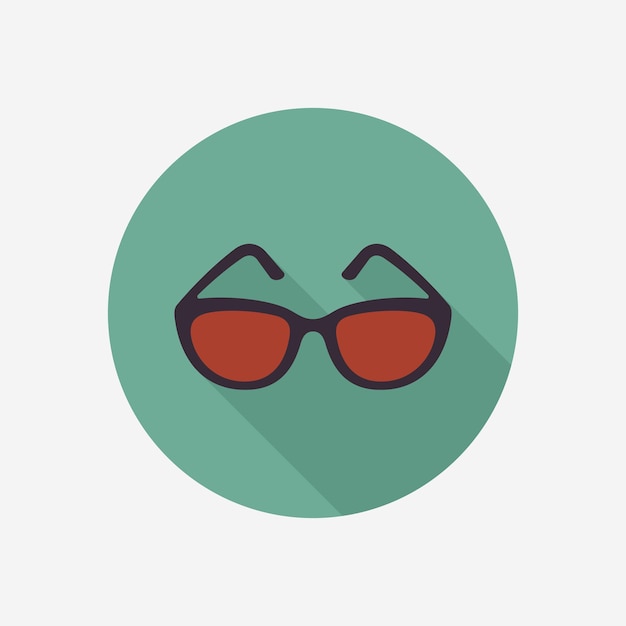 Sun glasses flat style vector icon. Eye wear vector illustration.