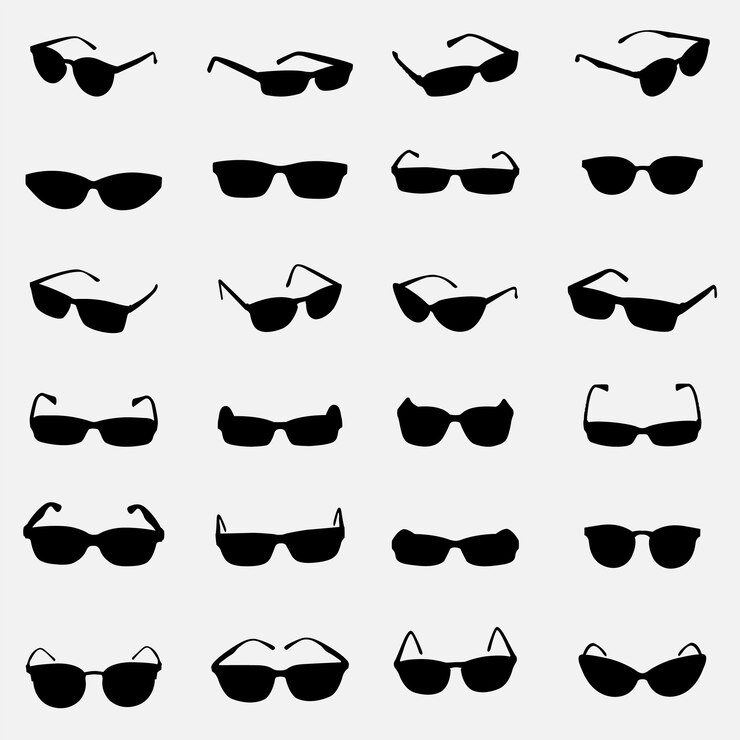 Vector sun glasses vector silhouettes