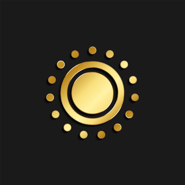 sun gold icon Vector illustration of golden style Summer time on dark background