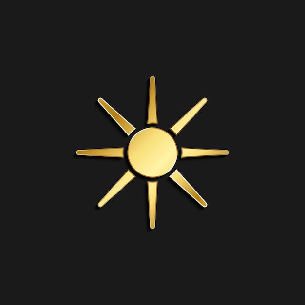 sun gold icon Vector illustration of golden style Summer time on dark background