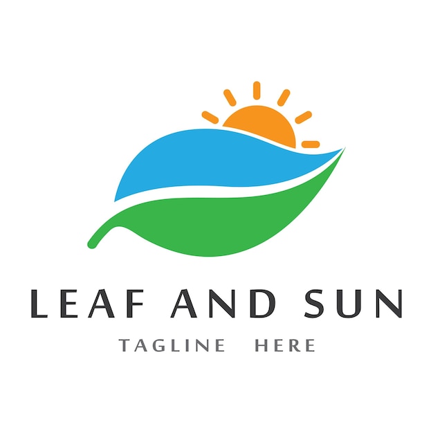 Sun Green Leaf Logo Icons vector ontwerpsjabloon Eco Sun Energy Logo geïsoleerd op zwarte achtergrond