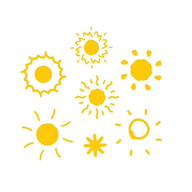 sun hand drawn vector collection