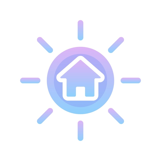 Sun home logo gradient design template icon element