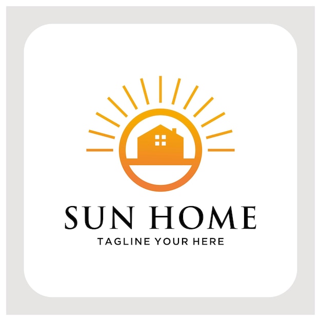 Sun Homes 로고 벡터 디자인 라인 아트