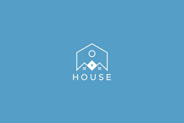 Sun House Abstract Logo Onroerend goed en vastgoedbedrijf