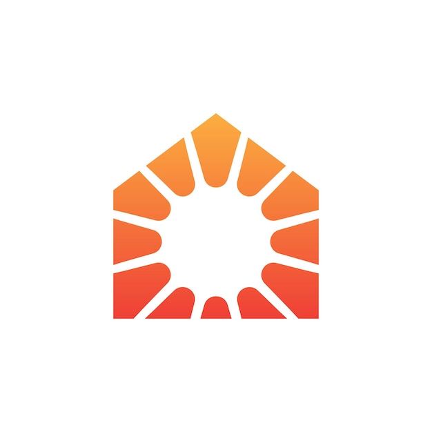 Vector sun house logo design