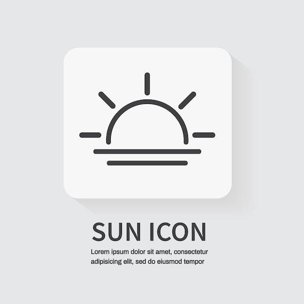 Sun icon flat icon for apps and websites Vector illustration