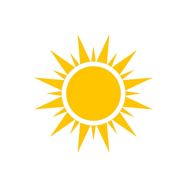 Vector sun icon isolated on white background