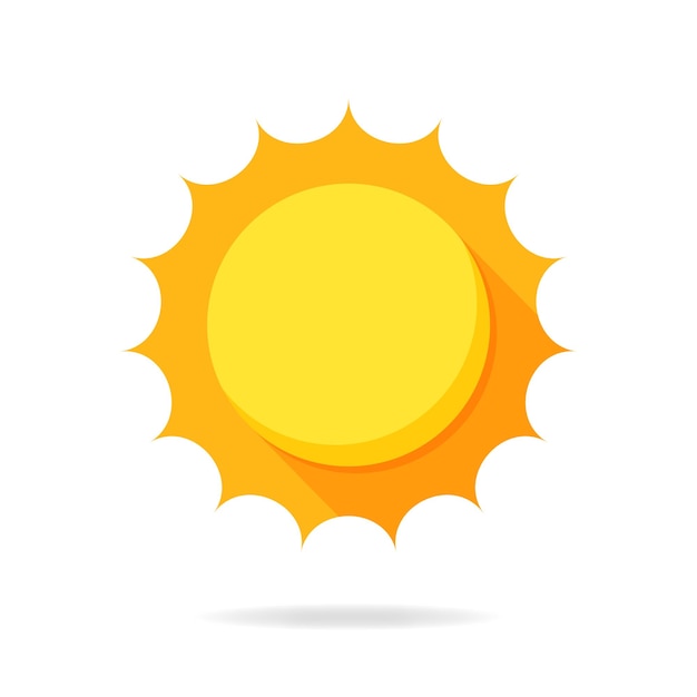 Sun icon isolated on the white background