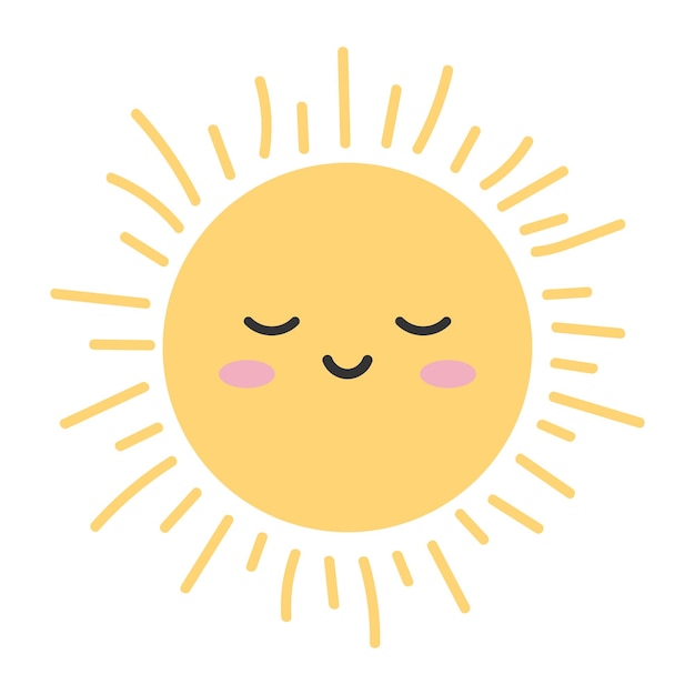 太阳图标 漂亮的明亮的太阳 矢量插图