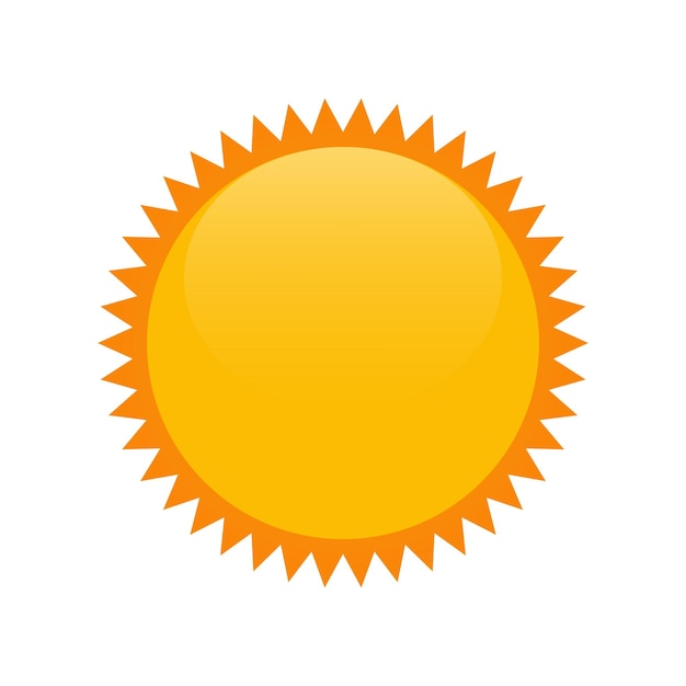 Sun Icon. Sun Vector.  Yellow icon on white background. Vector illustration.