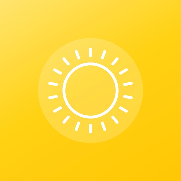 Sun icon thin line vector