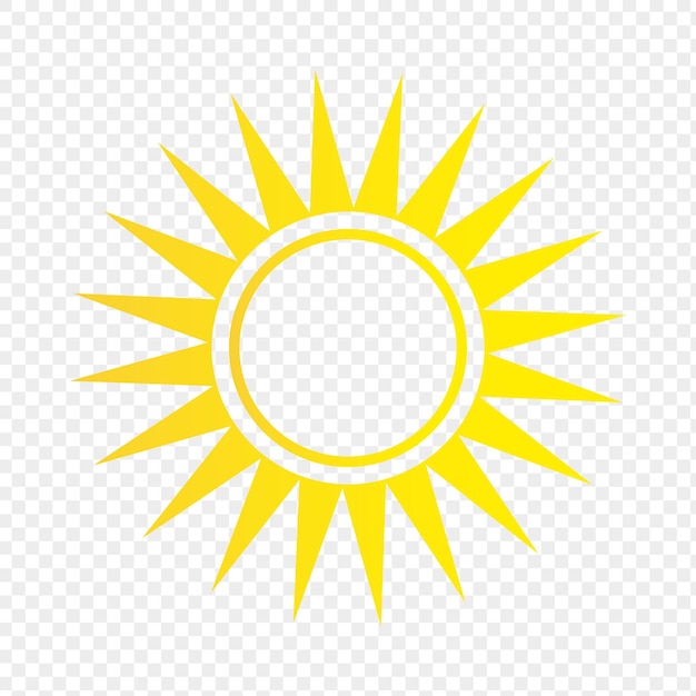 太陽アイコン天気太陽アイコン黄色の太陽の星デザインの夏の要素ベクトルイラスト