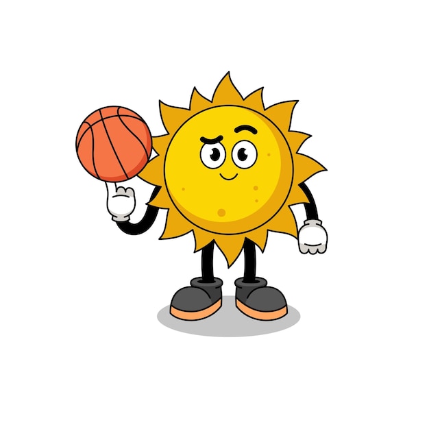 Sun illustration as a basketball player