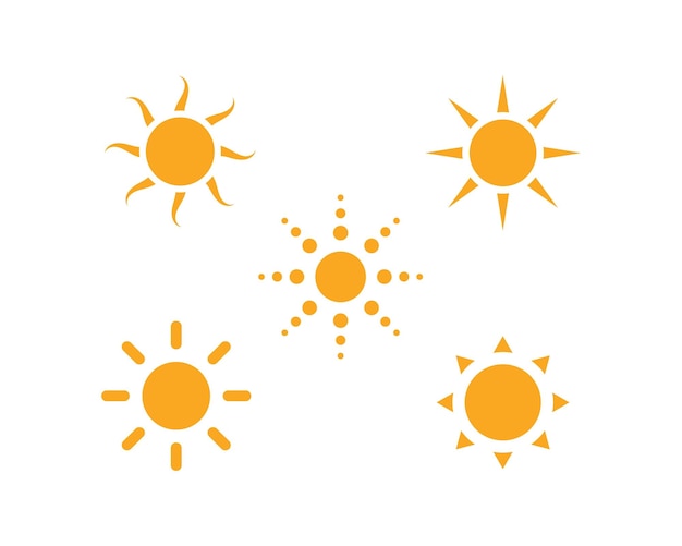 太陽イラストロゴベクトルアイコン