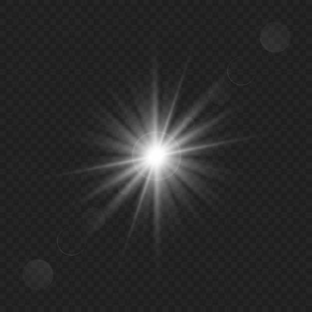 Vector sun light flash with lens flare effect