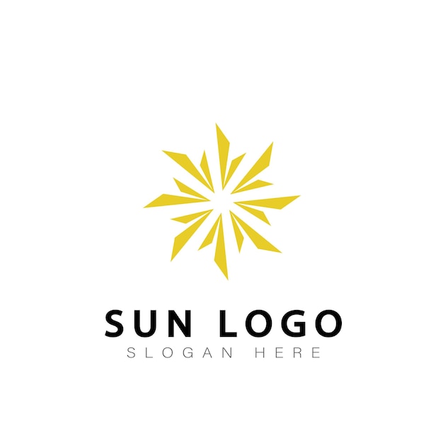 Значок символа векторного дизайна логотипа солнца современный