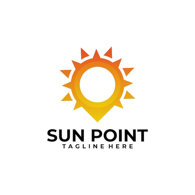 Sun logo design concept point sun logo template