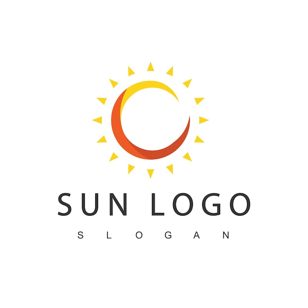 Sun Logo Design Template, abstract creatief zonpictogram