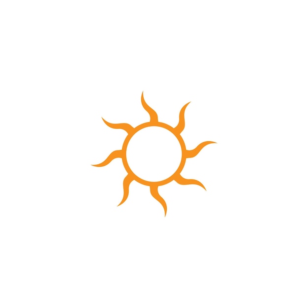 Sun logo icona design piatto modello vettoriale