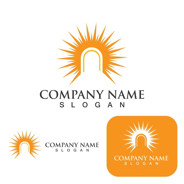 Sun Logo illustration Template design